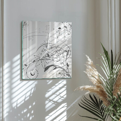 Wanduhr quadratisch Blumenkunst