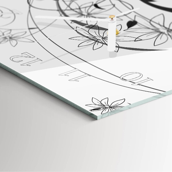 Wanduhr quadratisch Blumenkunst