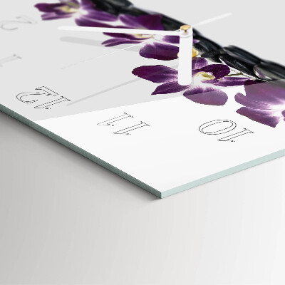 Wanduhr quadratisch Orchidee