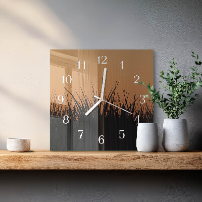 Wanduhr quadratisch Gras