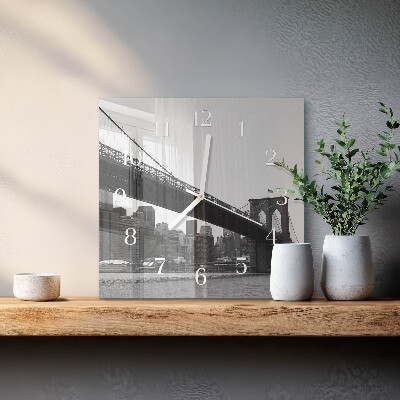 Wanduhr quadratisch Brücke