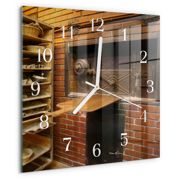 Wanduhr quadratisch Brotbackofen