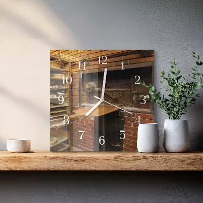 Wanduhr quadratisch Brotbackofen