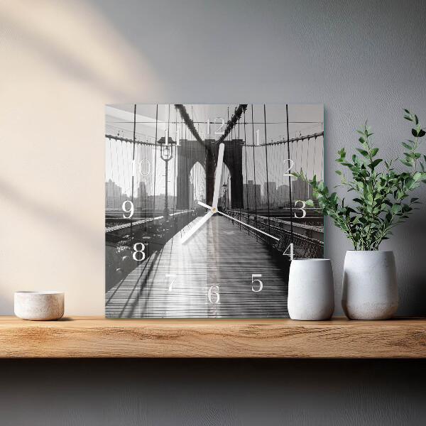 Wanduhr quadratisch Brücke