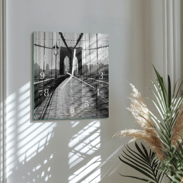 Wanduhr quadratisch Brücke