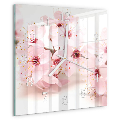 Wanduhr quadratisch Blumen