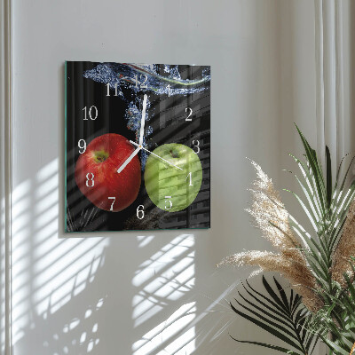 Wanduhr quadratisch Äpfel