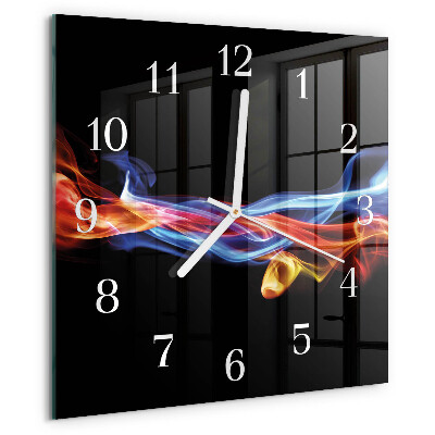 Wanduhr quadratisch Abstrakter Rauch