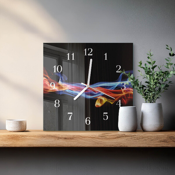 Wanduhr quadratisch Abstrakter Rauch