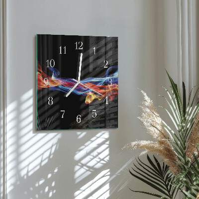 Wanduhr quadratisch Abstrakter Rauch