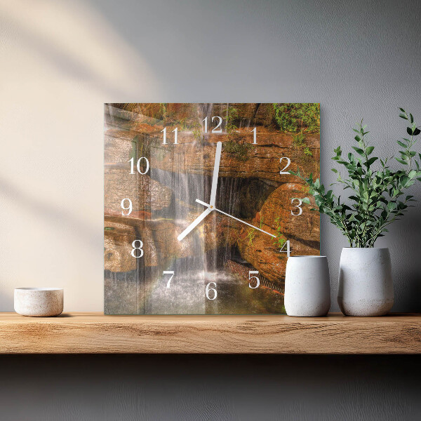 Wanduhr quadratisch Wasserfall