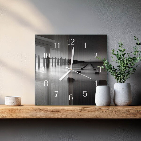 Wanduhr quadratisch Meer
