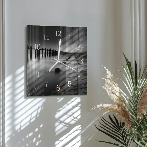 Wanduhr quadratisch Meer