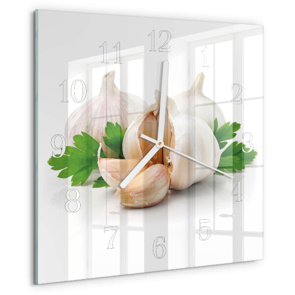 Wanduhr quadratisch Knoblauch