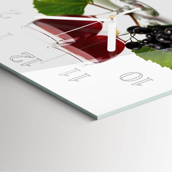 Wanduhr quadratisch Trauben für Wein