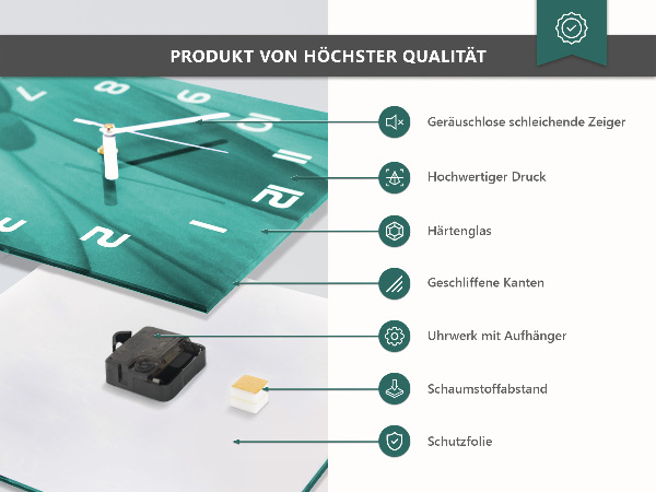 Wanduhr quadratisch Horizont