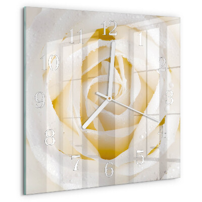 Wanduhr quadratisch Rose