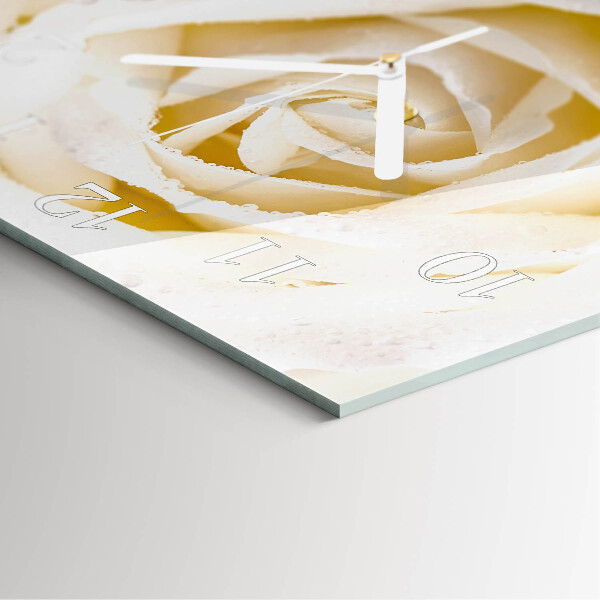 Wanduhr quadratisch Rose