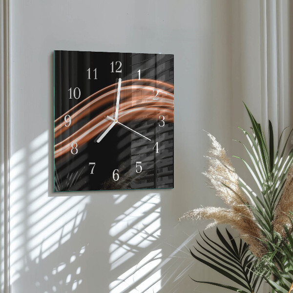 Wanduhr quadratisch Abstrakte Linien