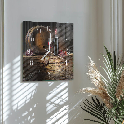 Wanduhr quadratisch Trauben für Wein