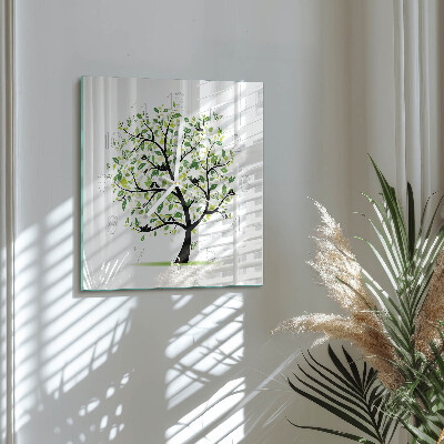 Wanduhr quadratisch Baum