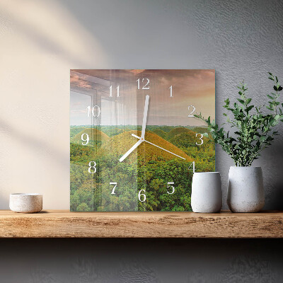 Wanduhr quadratisch Landschaft