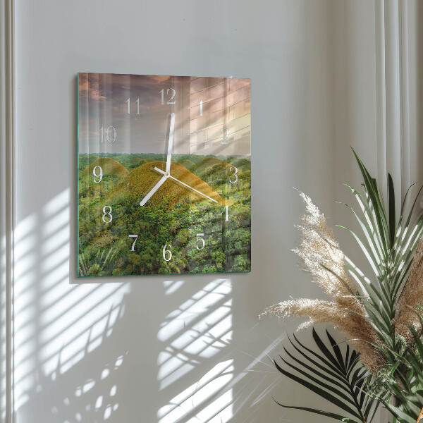 Wanduhr quadratisch Landschaft