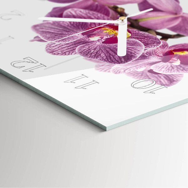 Wanduhr quadratisch Orchideen