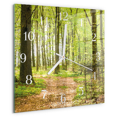 Wanduhr quadratisch Wald