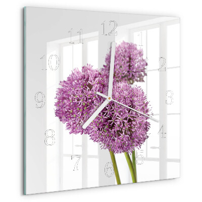 Wanduhr quadratisch Blume