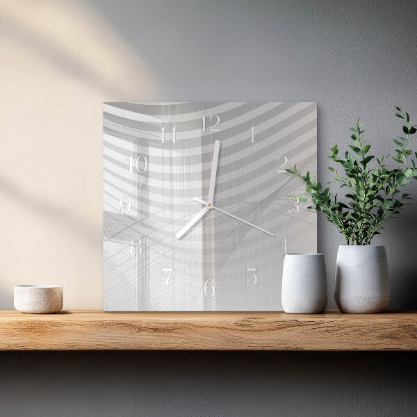 Wanduhr quadratisch Abstrakte Linien