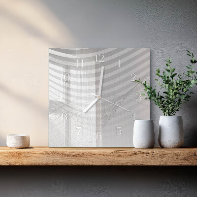 Wanduhr quadratisch Abstrakte Linien