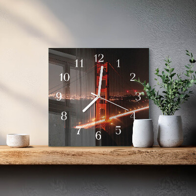 Wanduhr quadratisch Brücke