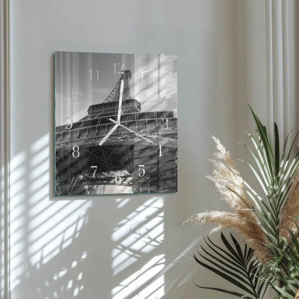 Wanduhr quadratisch Eiffelturm Paris