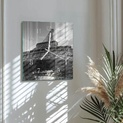 Wanduhr quadratisch Eiffelturm Paris