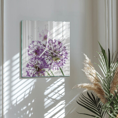 Wanduhr quadratisch Blume