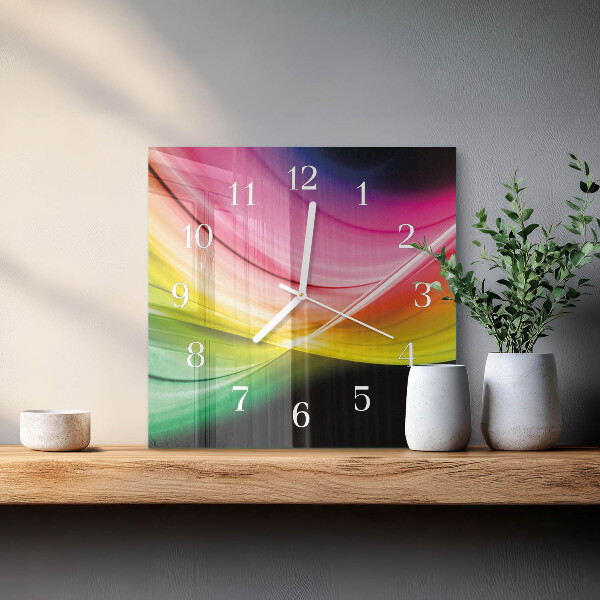 Wanduhr quadratisch Abstrakte Linien