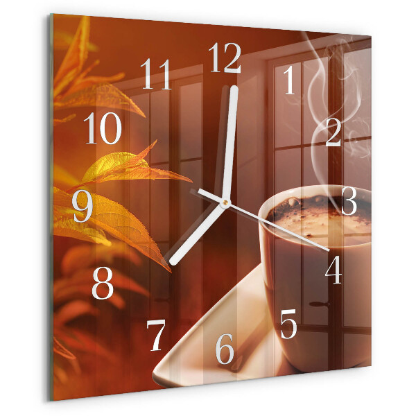 Wanduhr quadratisch Kaffee