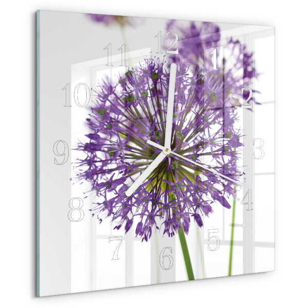 Wanduhr quadratisch Blume