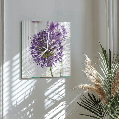 Wanduhr quadratisch Blume