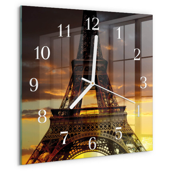 Wanduhr quadratisch Eiffelturm Paris