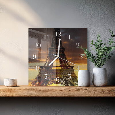 Wanduhr quadratisch Eiffelturm Paris