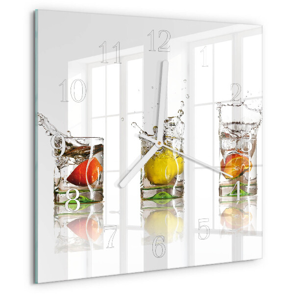 Wanduhr quadratisch Obstgläser