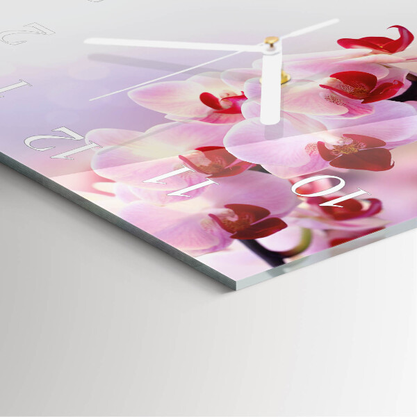 Wanduhr quadratisch Orchidee