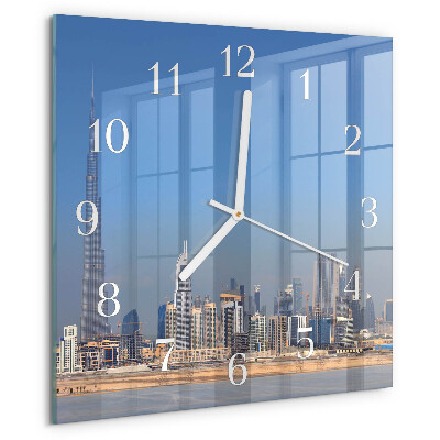 Wanduhr quadratisch Dubai Horizon