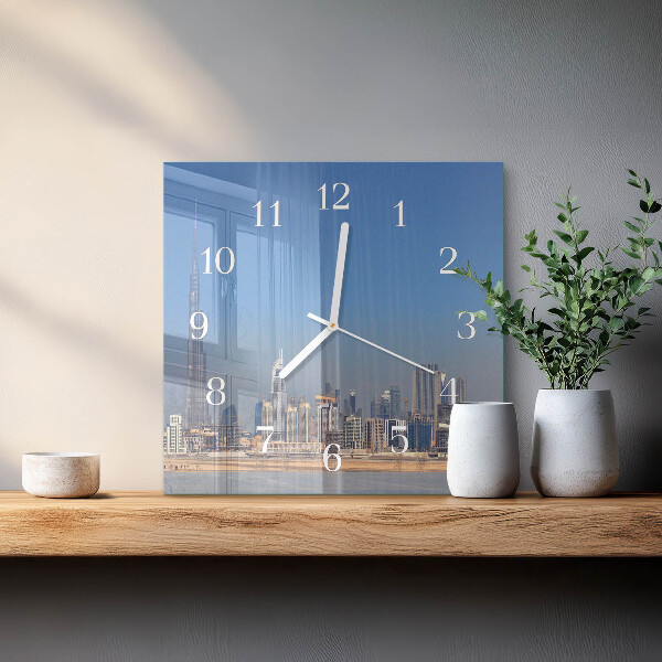 Wanduhr quadratisch Dubai Horizon