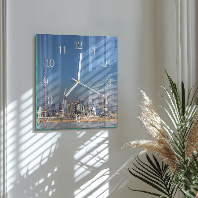 Wanduhr quadratisch Dubai Horizon