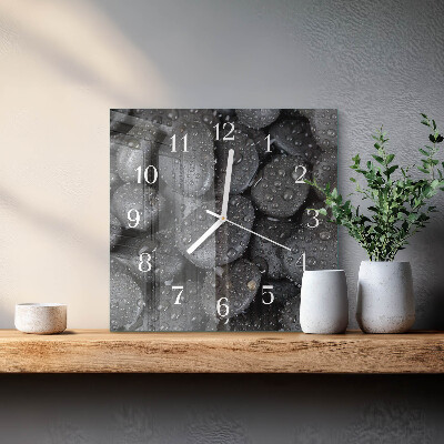 Wanduhr quadratisch Steine ​​Wasser