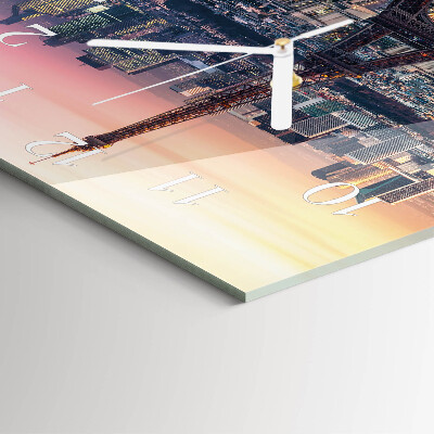 Wanduhr quadratisch Eiffelturm Paris