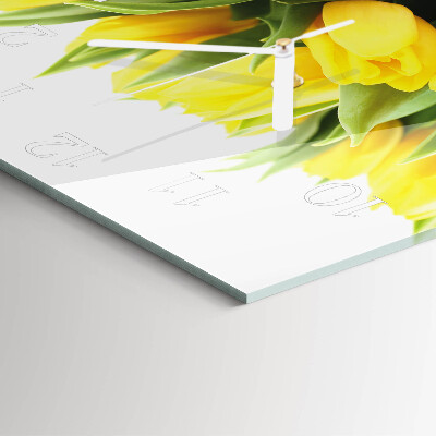 Wanduhr quadratisch Tulpenblüten